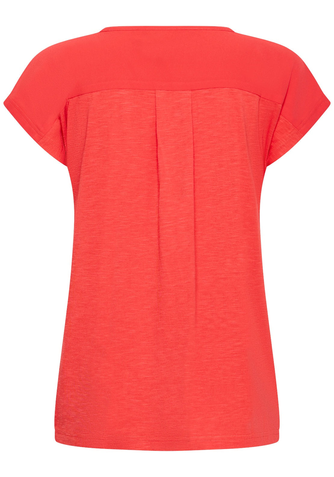 V-Notch Neck Blouse - Hibiscus