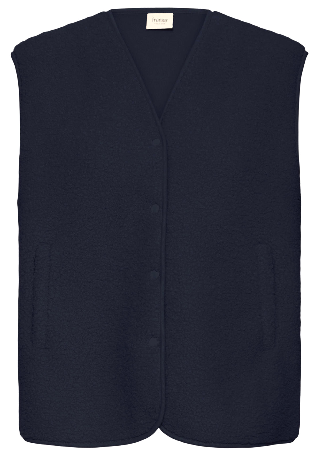 Fransa Structured Waistcoat - Blue 2 Shaws Department Stores