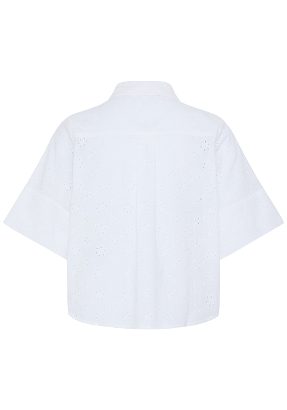 Fransa Wide Sleeve Embroidered Shirt - White 3 Shaws Department Stores