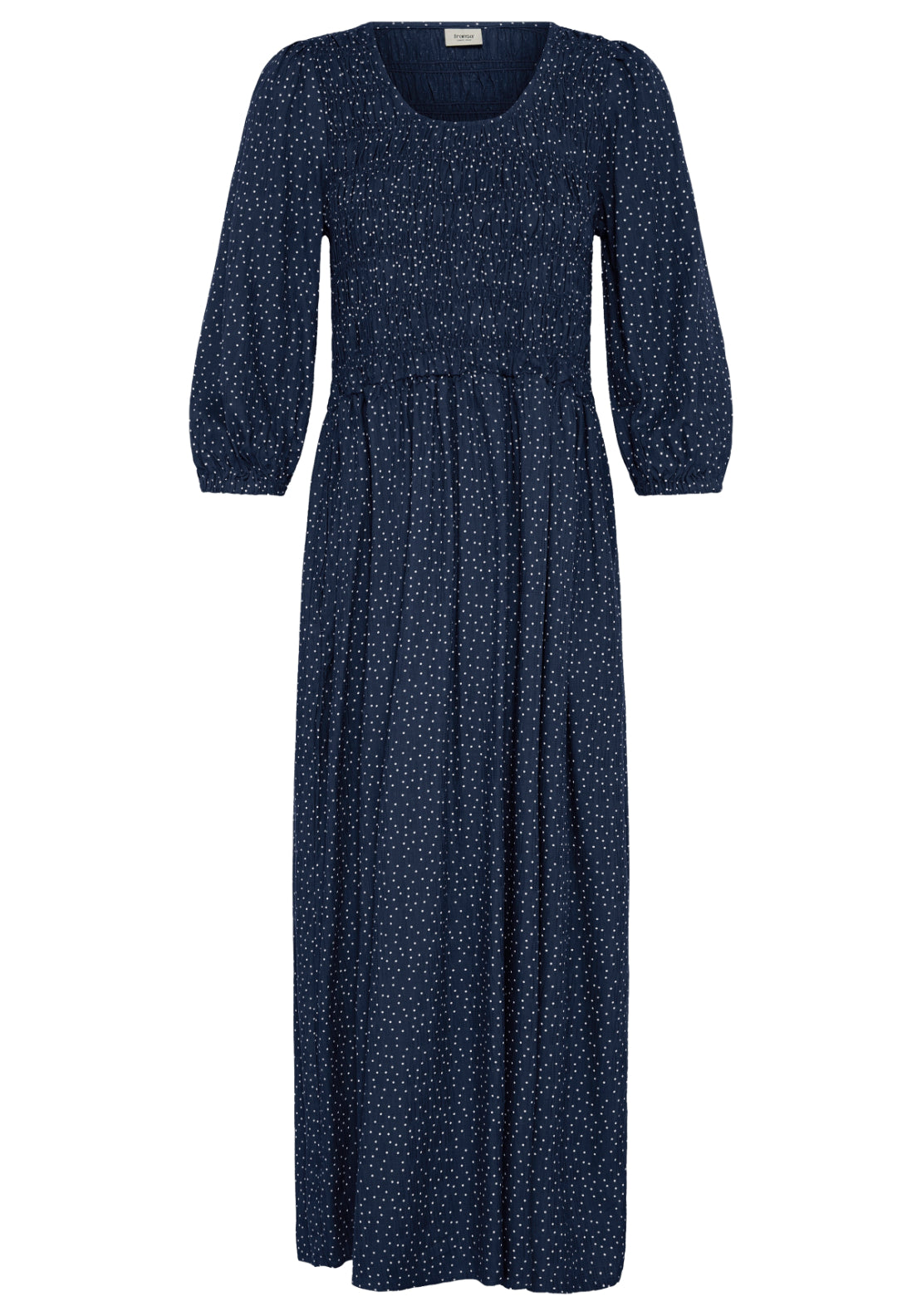 Fransa Gathered Bodice Dress - Dot Dots Navy Blazer 2 Shaws Department Stores