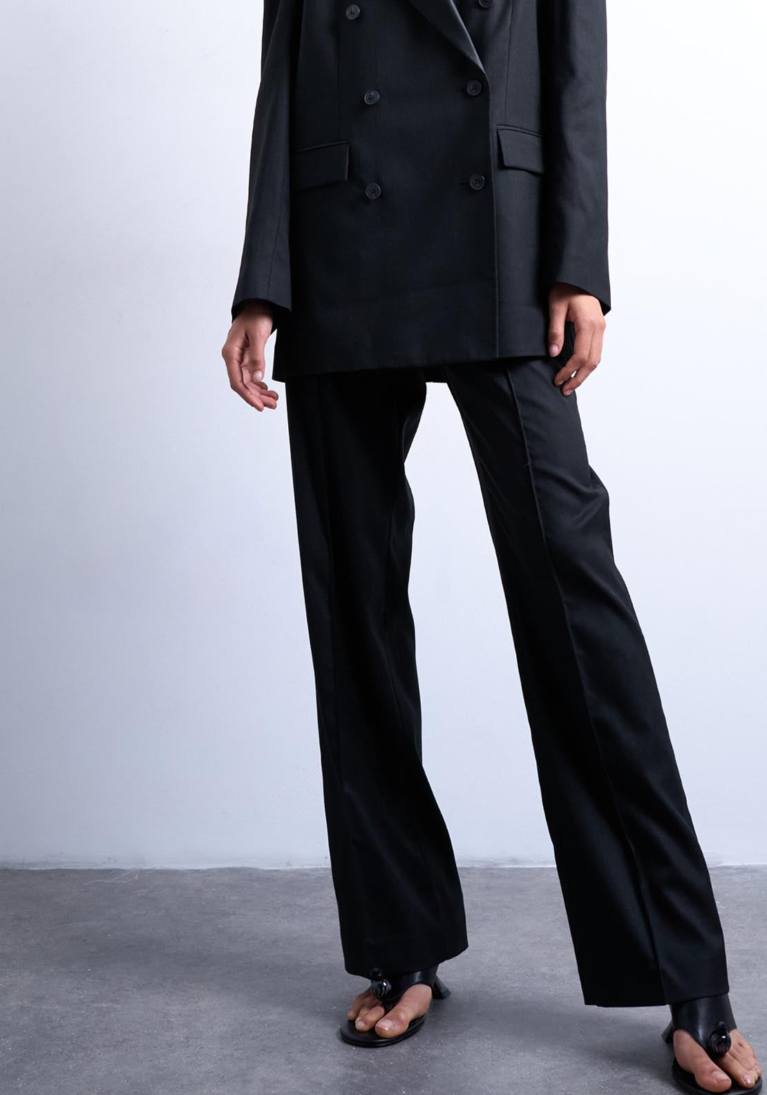 Topshop Lila Slim Straight Trouser - Black 1 Shaws Department Stores