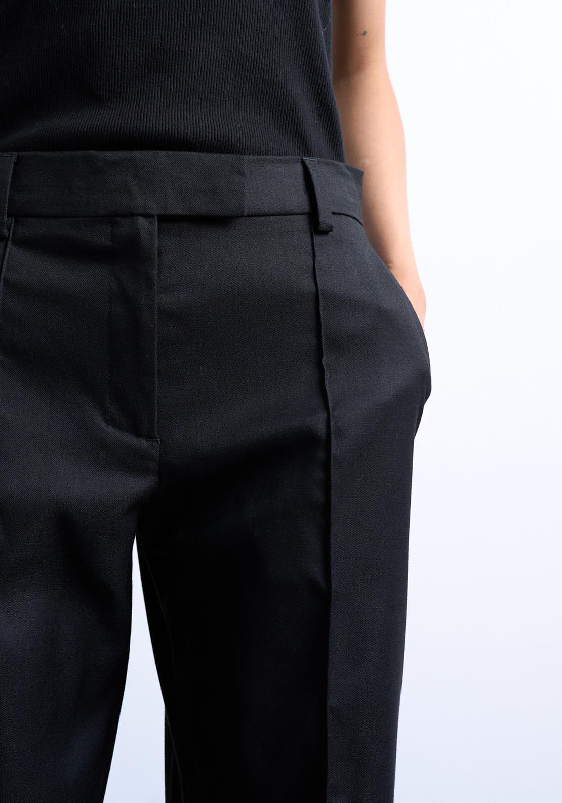 Topshop Lila Slim Straight Trouser - Black 3 Shaws Department Stores