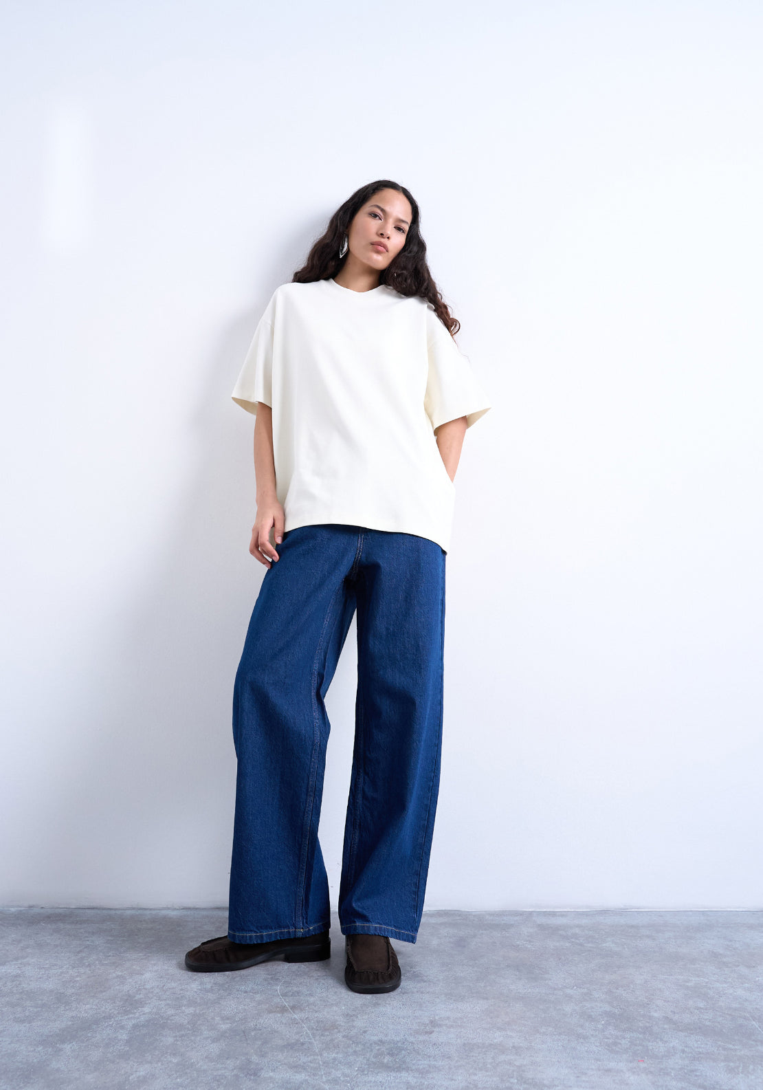Victoria Short Sleeve Oversized T-Shirt - Ecru