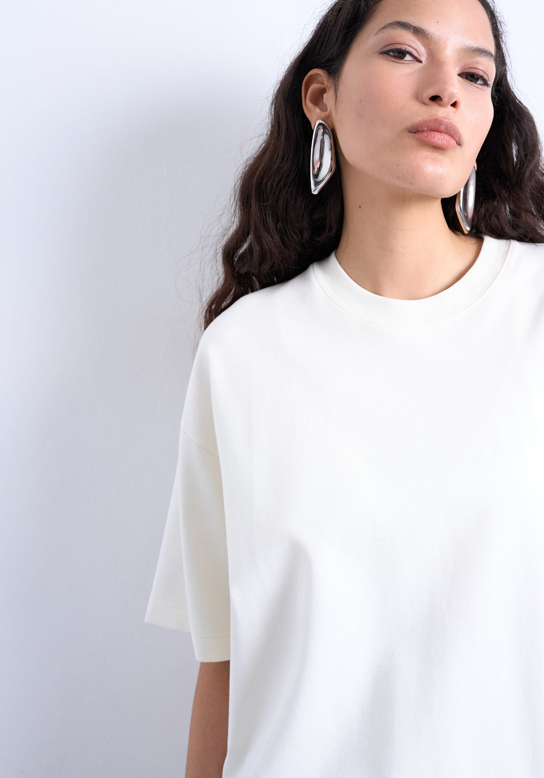 Victoria Short Sleeve Oversized T-Shirt - Ecru