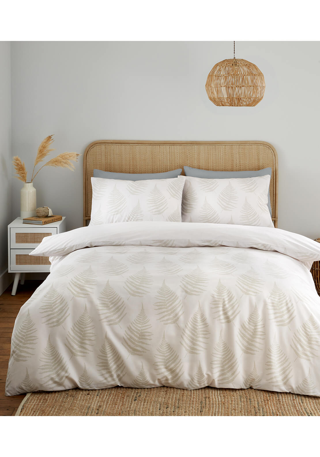  The Home Collection Botanical Fern Floral Reversible Duvet Cover Set - Natural 2 Shaws Department Stores
