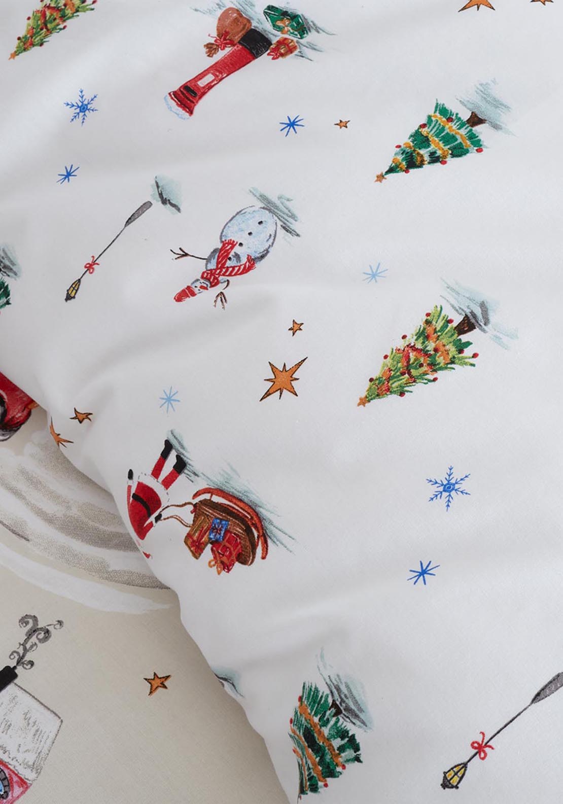 The Home Christmas 100% Brushed Cotton Christmas Village Duvet Cover Set 3 Shaws Department Stores