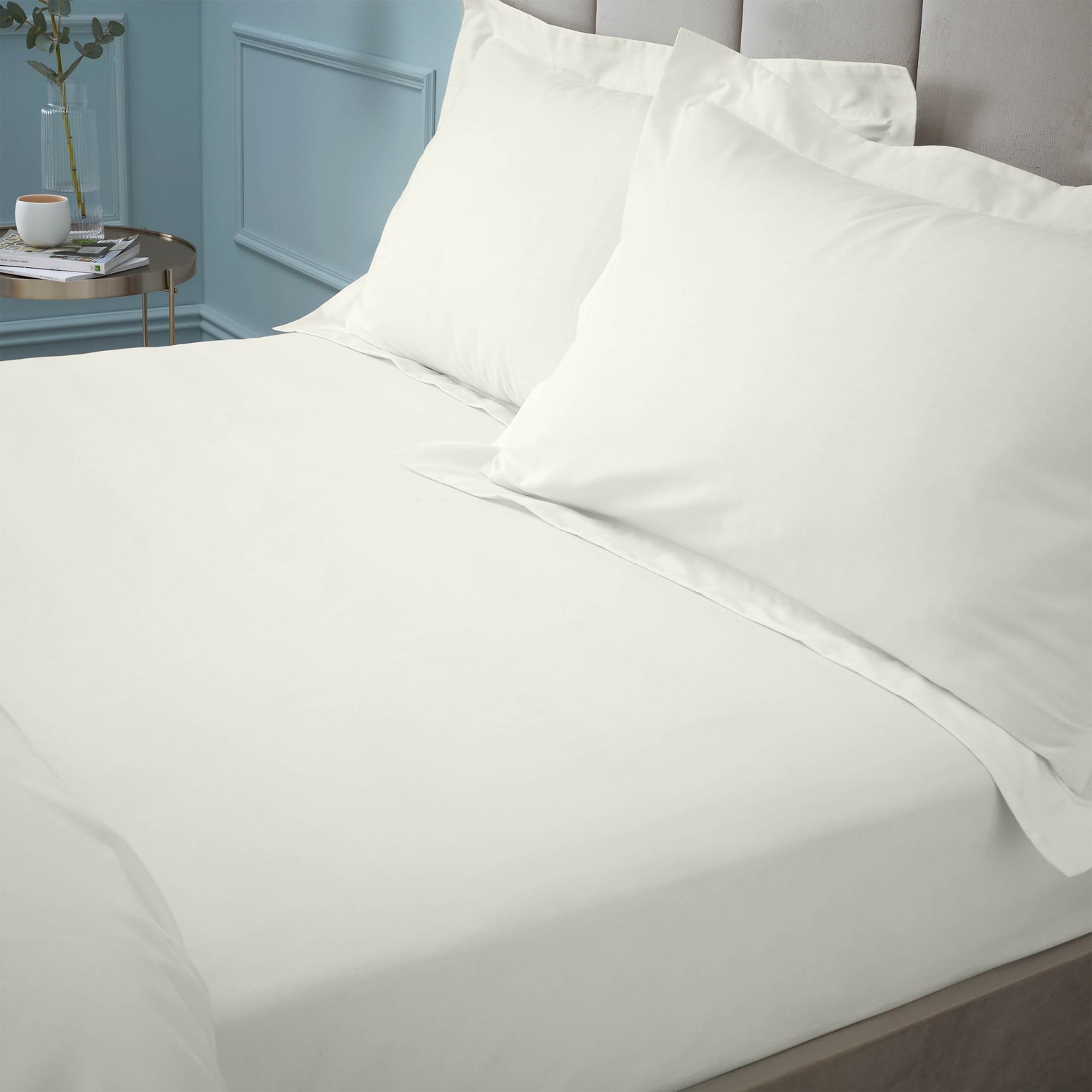Bianca 180 Thread Count 100% Egyptian Cotton Fitted Sheet - Cream 1 Shaws Department Stores