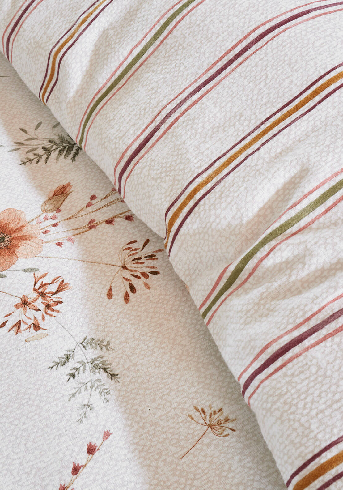  The Home Collection Brushed Cotton Autumnal Floral Reversible Duvet Cover Set - Natural 5 Shaws Department Stores