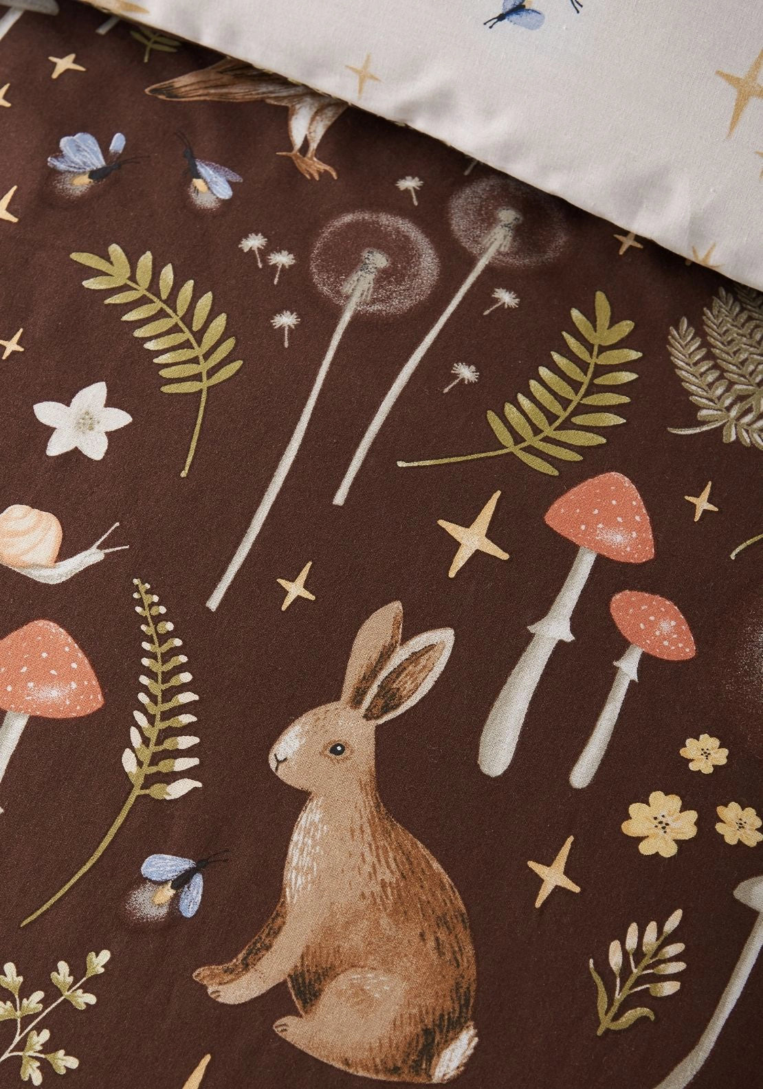 Enchanted Twilight Animals Reversible Duvet Cover Set - Brown