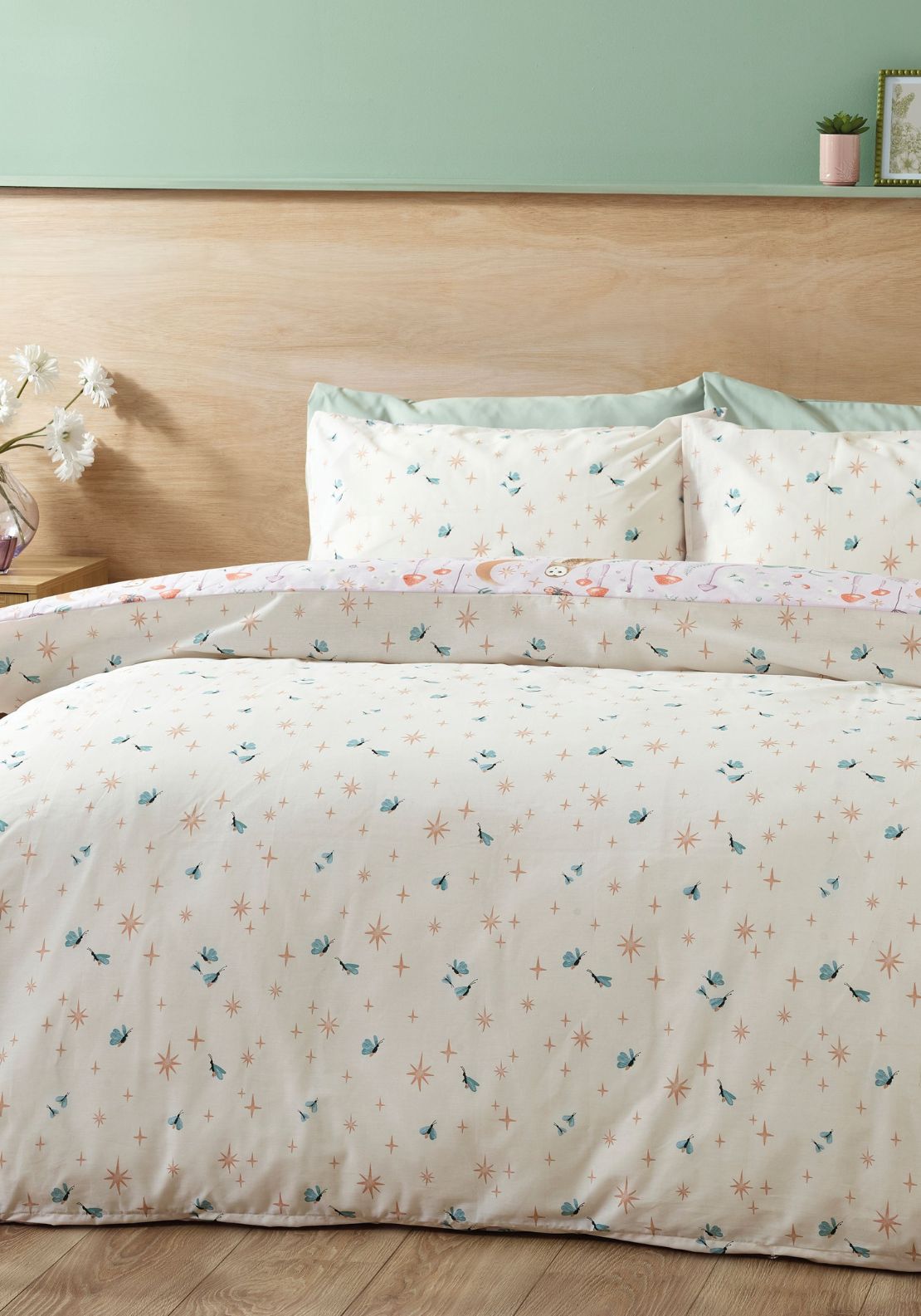 Catherine Lansfield Enchanted Twilight Animals Reversible Duvet Cover Set - Purple 2 Shaws Department Stores