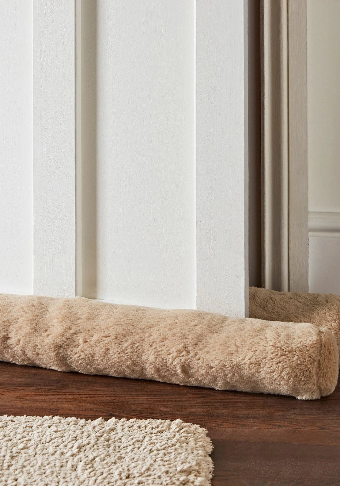 Faux Fur Double Sided Under Door Draught Excluder - Beige