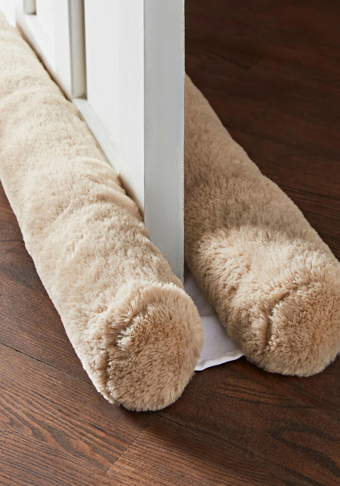 Faux Fur Double Sided Under Door Draught Excluder - Beige