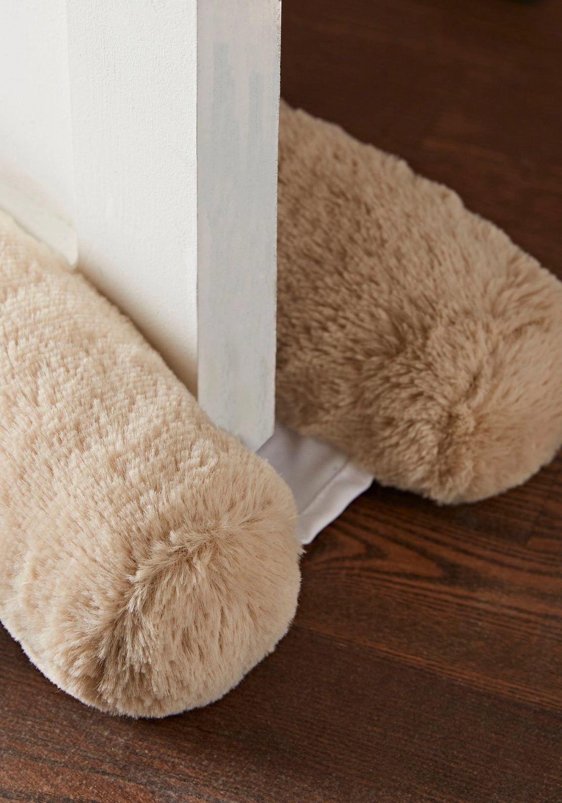 Faux Fur Double Sided Under Door Draught Excluder - Beige