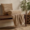 Soft and Cosy Ribbed Throw - Nude