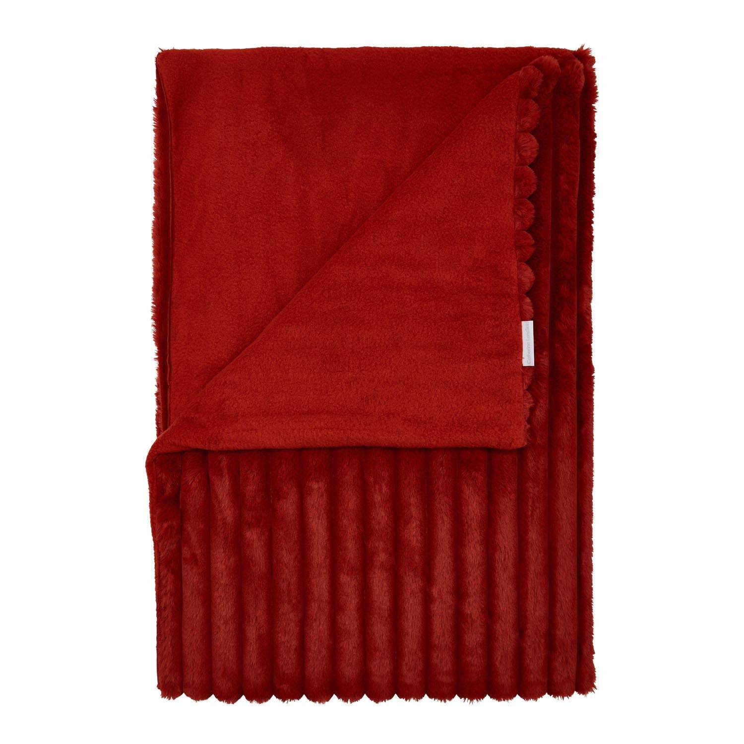 The Home Collection Soft and Cosy Ribbed Throw Cream - Orange 4 Shaws Department Stores