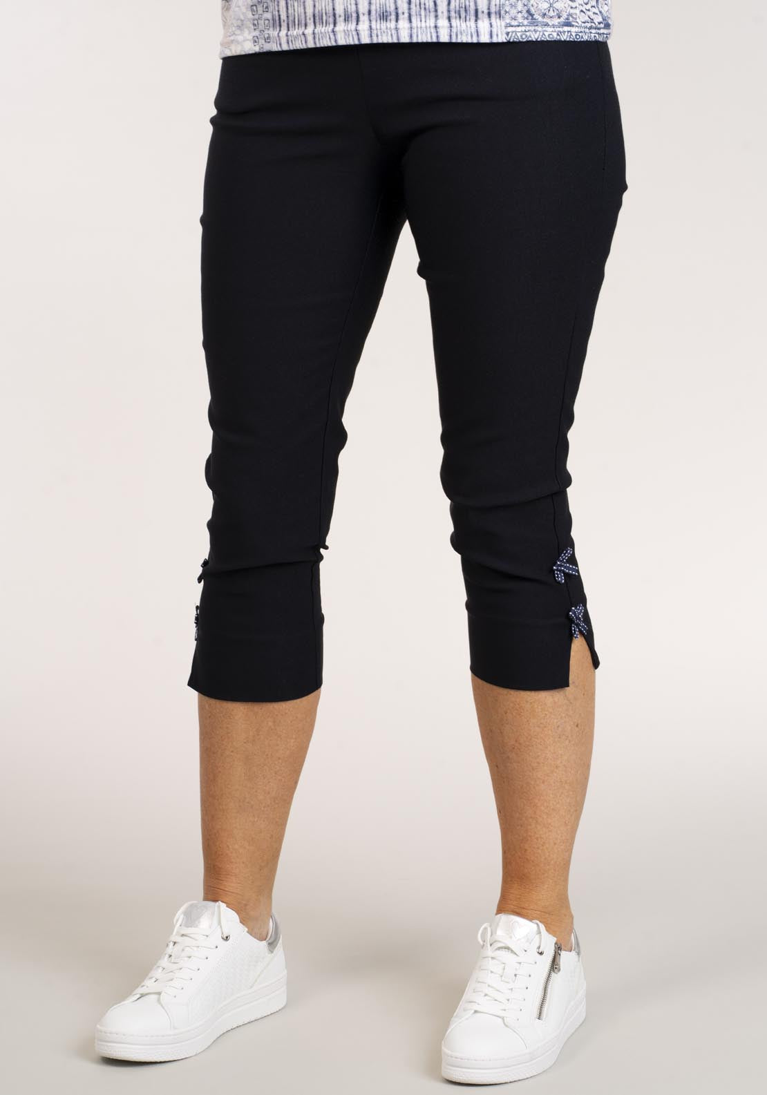 Tea Lane Crop Tummy Control With Bow - Navy 4 Shaws Department Stores
