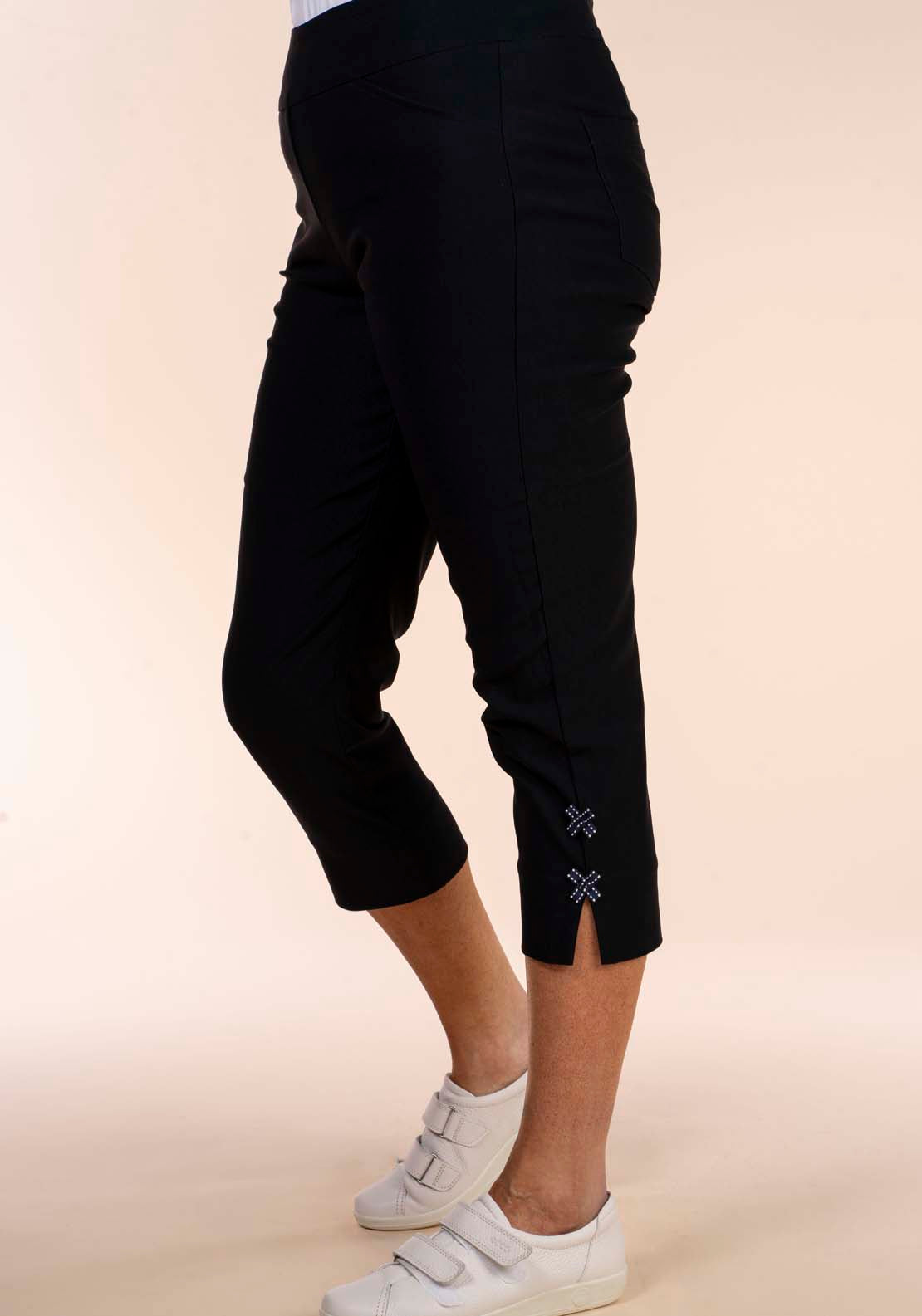 Tea Lane Bow Hem Crop - Navy 6 Shaws Department Stores