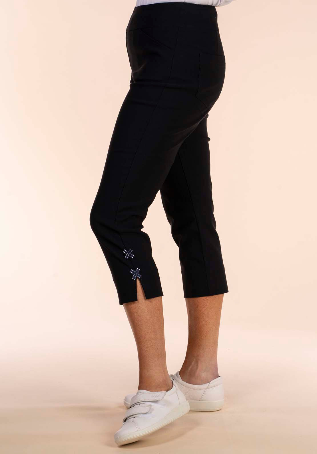 Tea Lane Bow Hem Crop - Navy 5 Shaws Department Stores