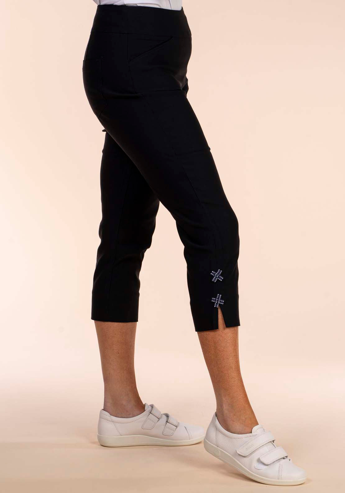 Tea Lane Bow Hem Crop - Navy 3 Shaws Department Stores