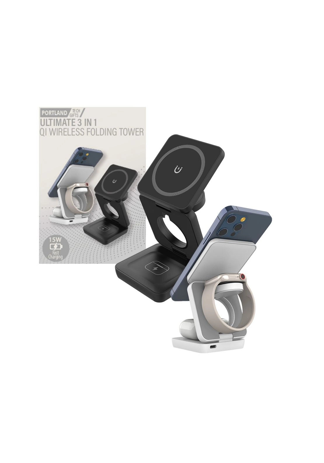 Something Special Ultimate 3 In 1 Folding Charging Tower - Black 1 Shaws Department Stores