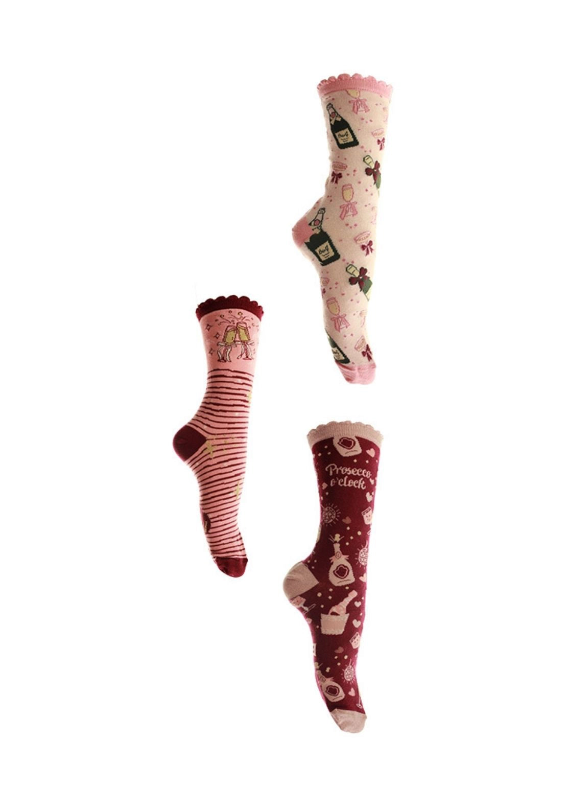 Something Special Pop, Fizz, Clink 3 Pair Socks Set - Prosseco 2 Shaws Department Stores