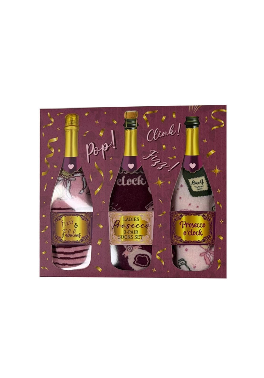 Something Special Pop, Fizz, Clink 3 Pair Socks Set - Prosseco 1 Shaws Department Stores