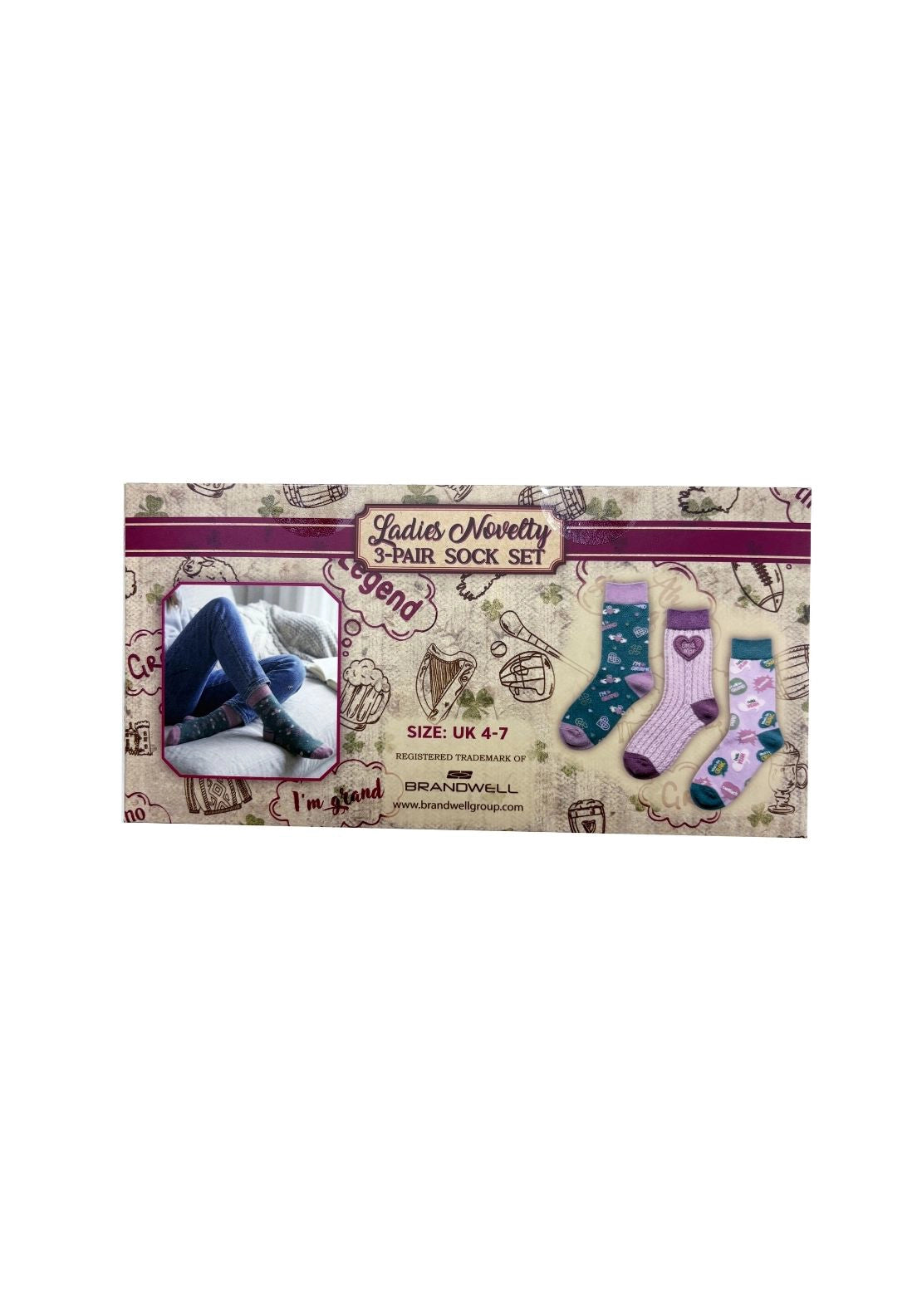Something Special Ladies Novelty 3 Pair Socks - Pink Multi 2 Shaws Department Stores