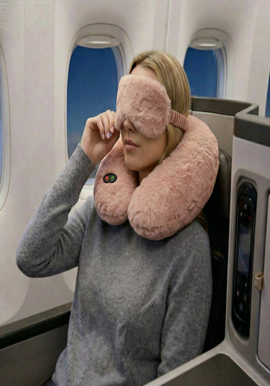 Something Special Relax Neck Cushion With Eyemask - Blush Pink 4 Shaws Department Stores