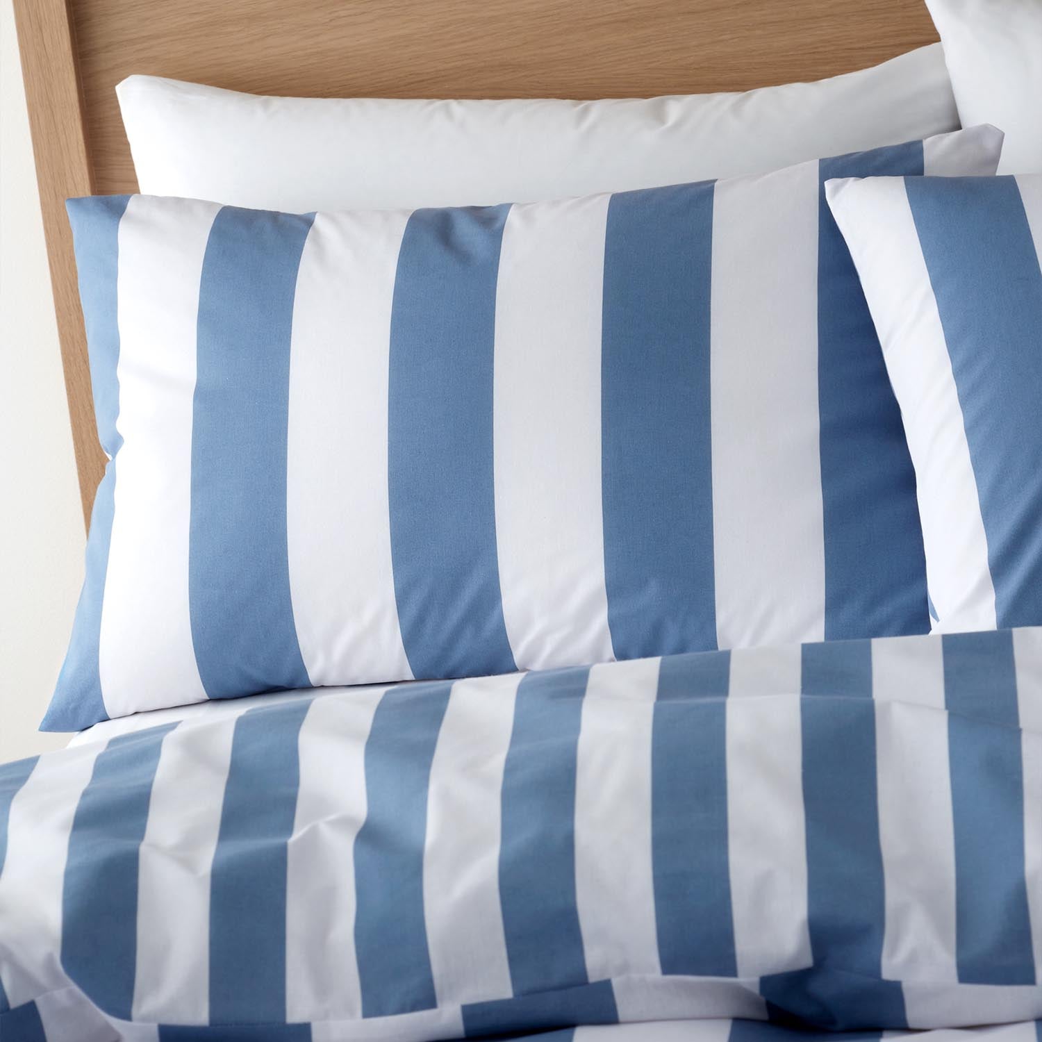 The Home Collection Bold Stripe Reversible Duvet Cover Set - Blue 2 Shaws Department Stores