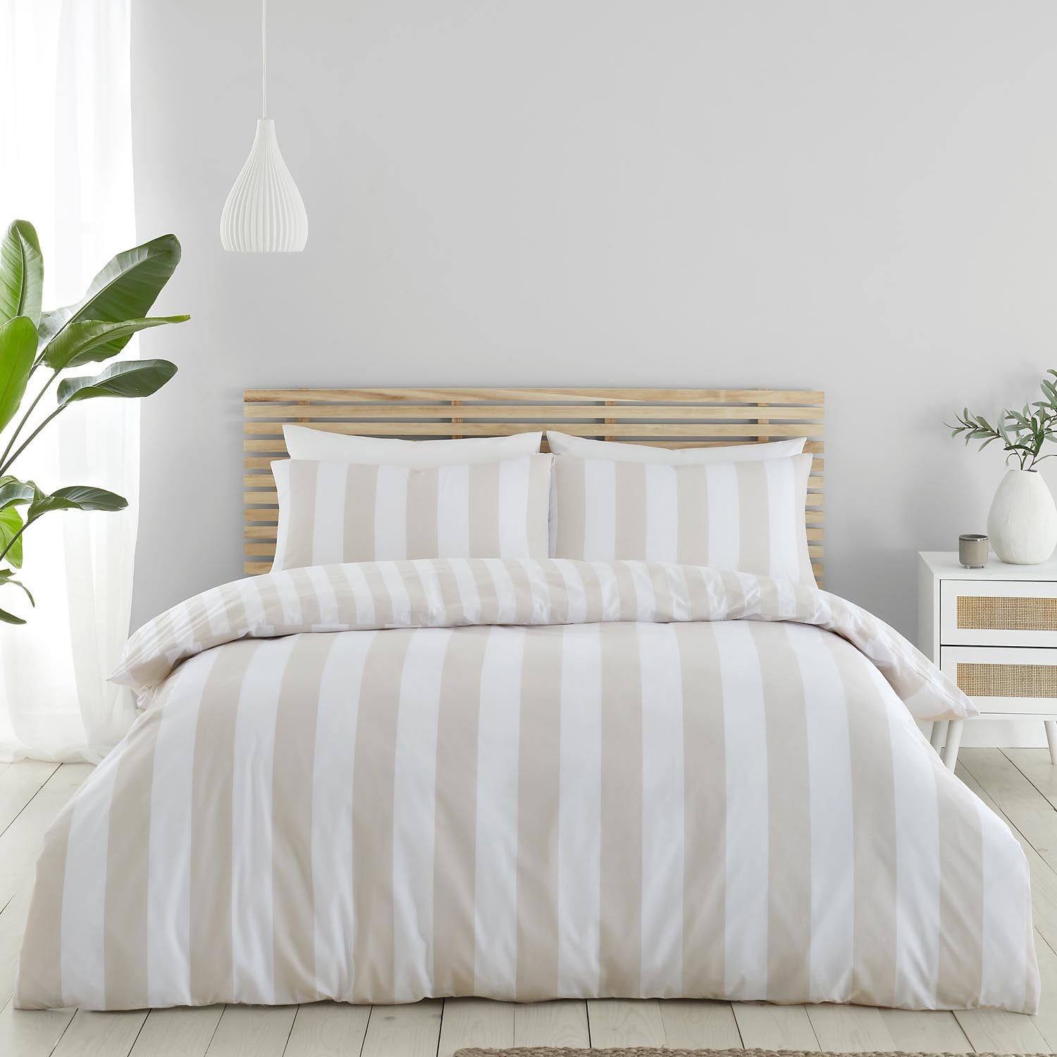 The Home Luxury Collection Bold Stripe Natural Duvet Cover 2 Shaws Department Stores