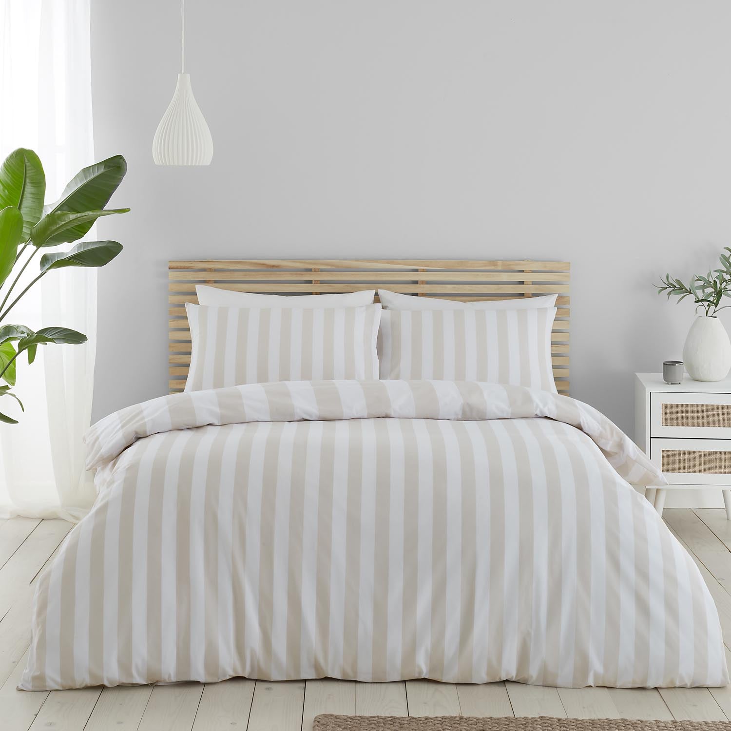 The Home Luxury Collection Bold Stripe Natural Duvet Cover 1 Shaws Department Stores