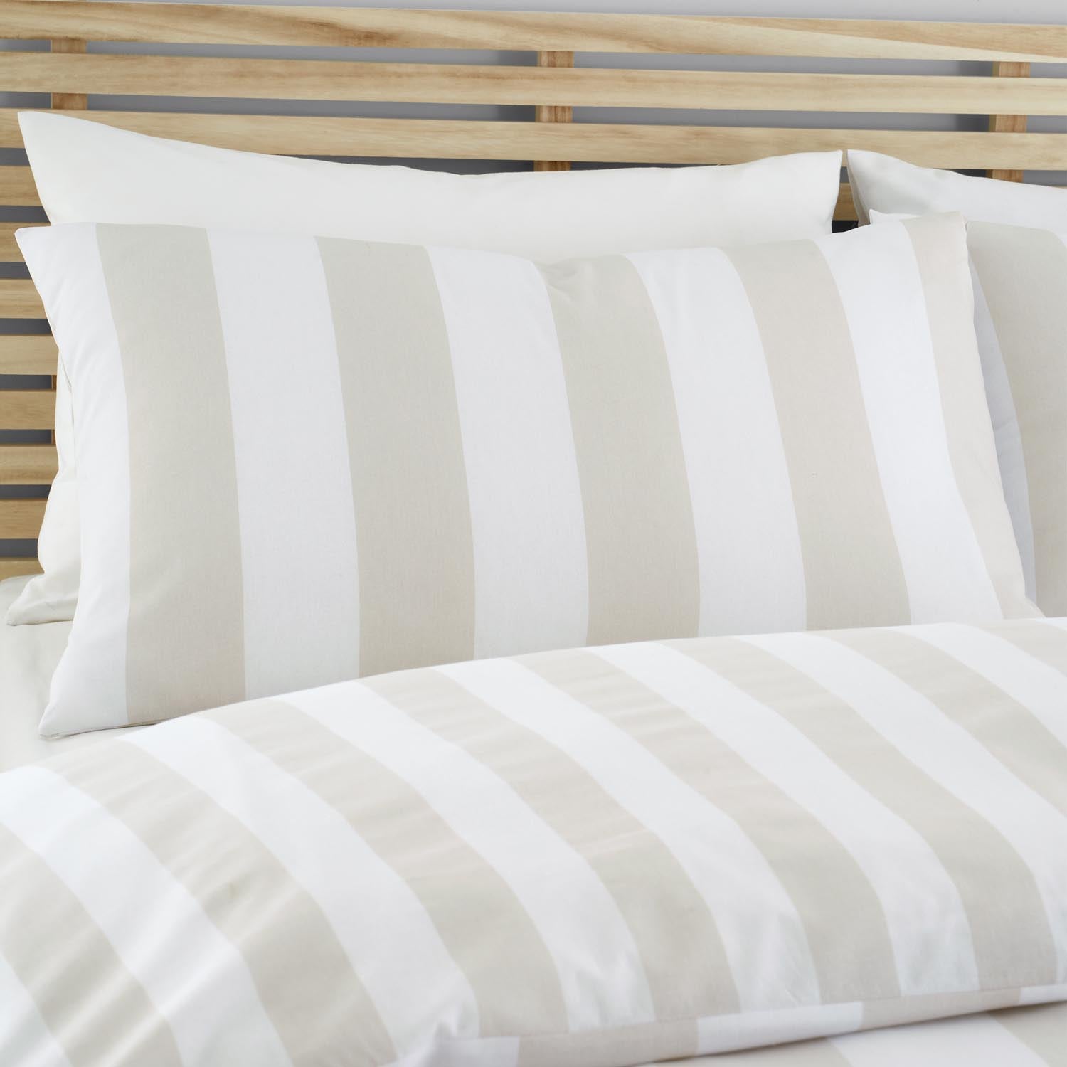 The Home Luxury Collection Bold Stripe Natural Duvet Cover 3 Shaws Department Stores