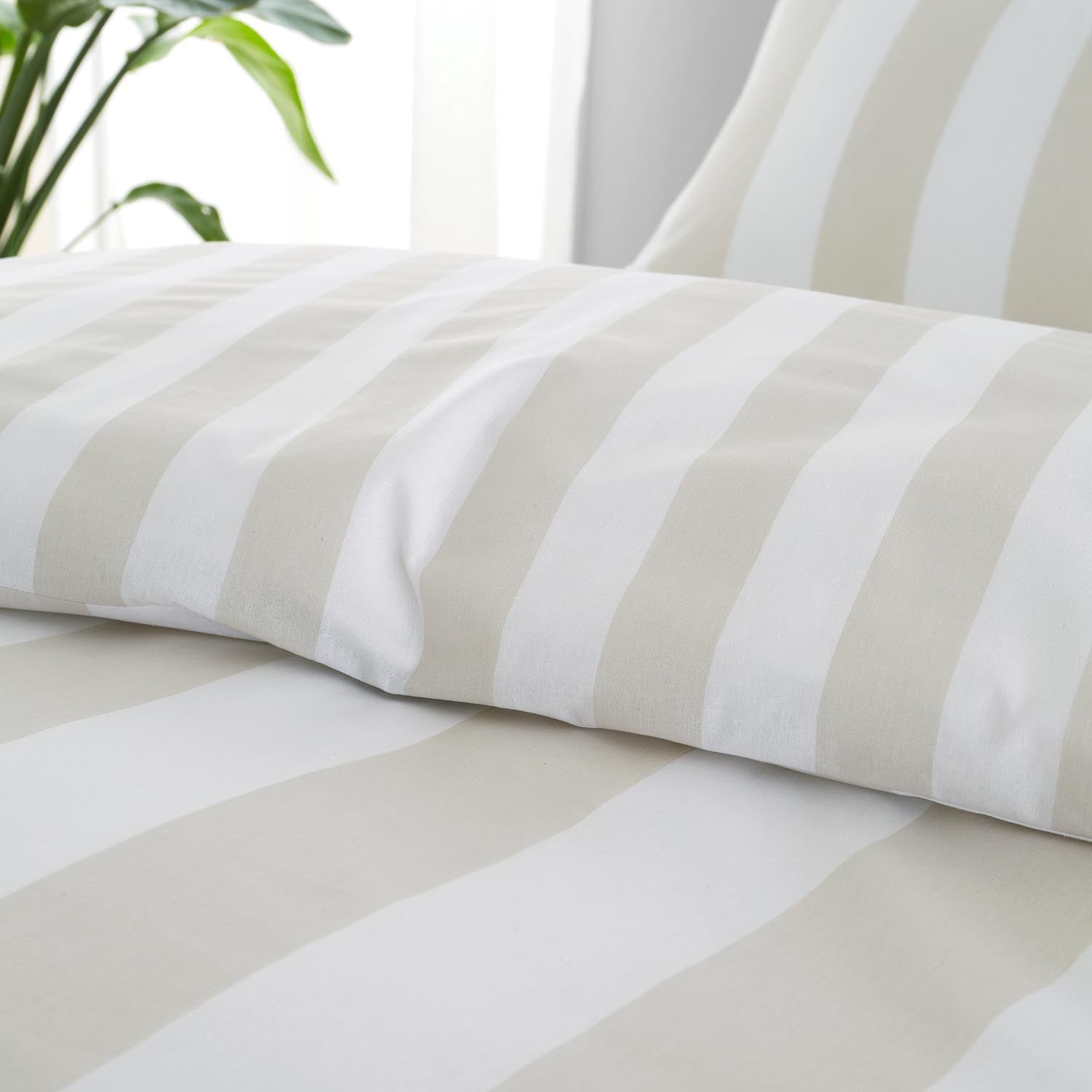 The Home Luxury Collection Bold Stripe Natural Duvet Cover 4 Shaws Department Stores