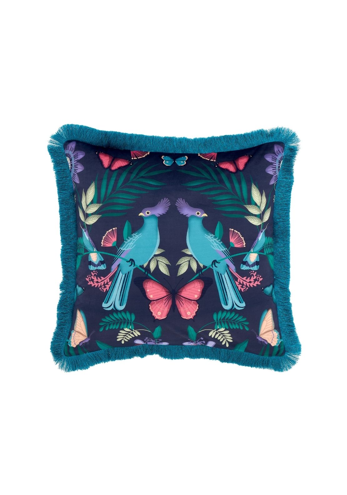 Catherine Lansfield Mya Tropical Birds Cushion - Navy 1 Shaws Department Stores