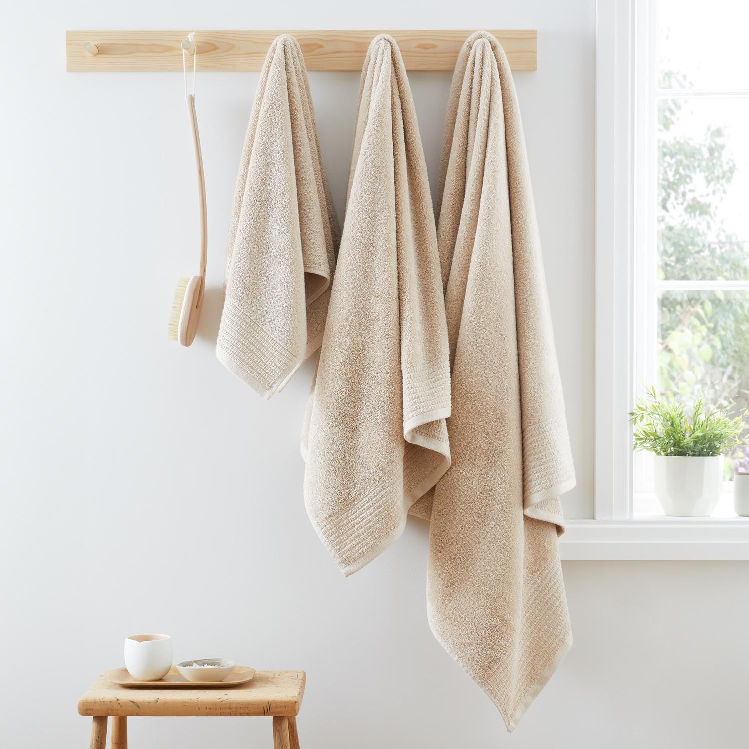 The Home Collection Egyptian Cotton 600Gsm Towel Collection Natural 1 Shaws Department Stores