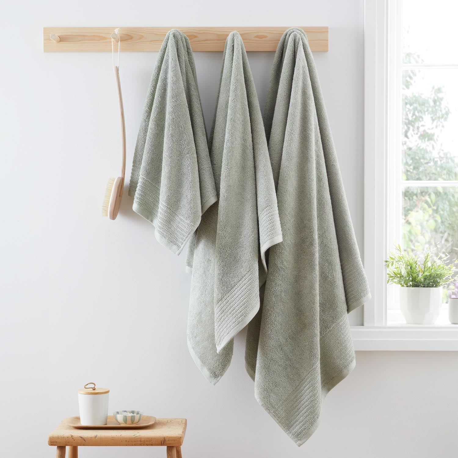 The Home Collection Egyptian Cotton 600Gsm Towel Collection Sage 1 Shaws Department Stores