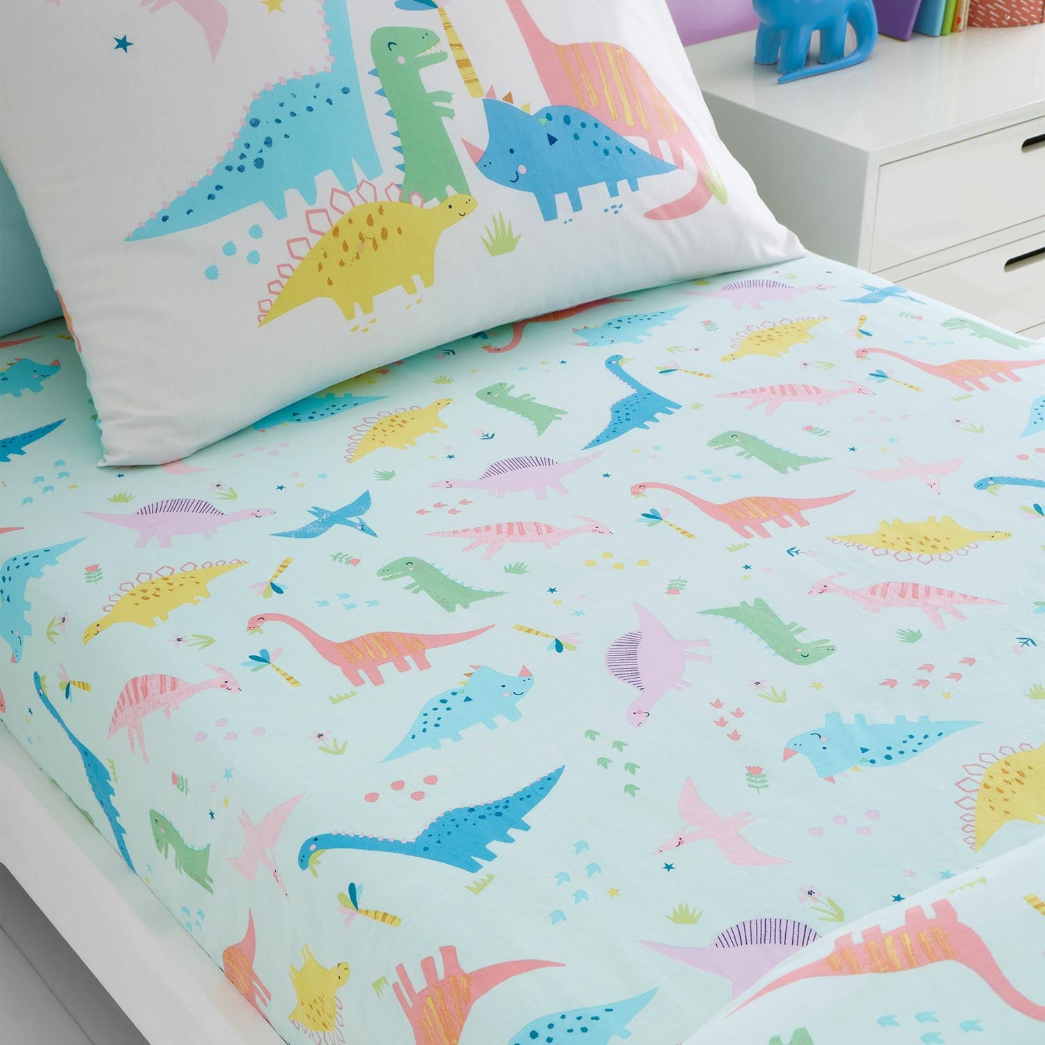 The Home Luxury Collection Loveable Dinosaur Fitted Sheet 1 Shaws Department Stores