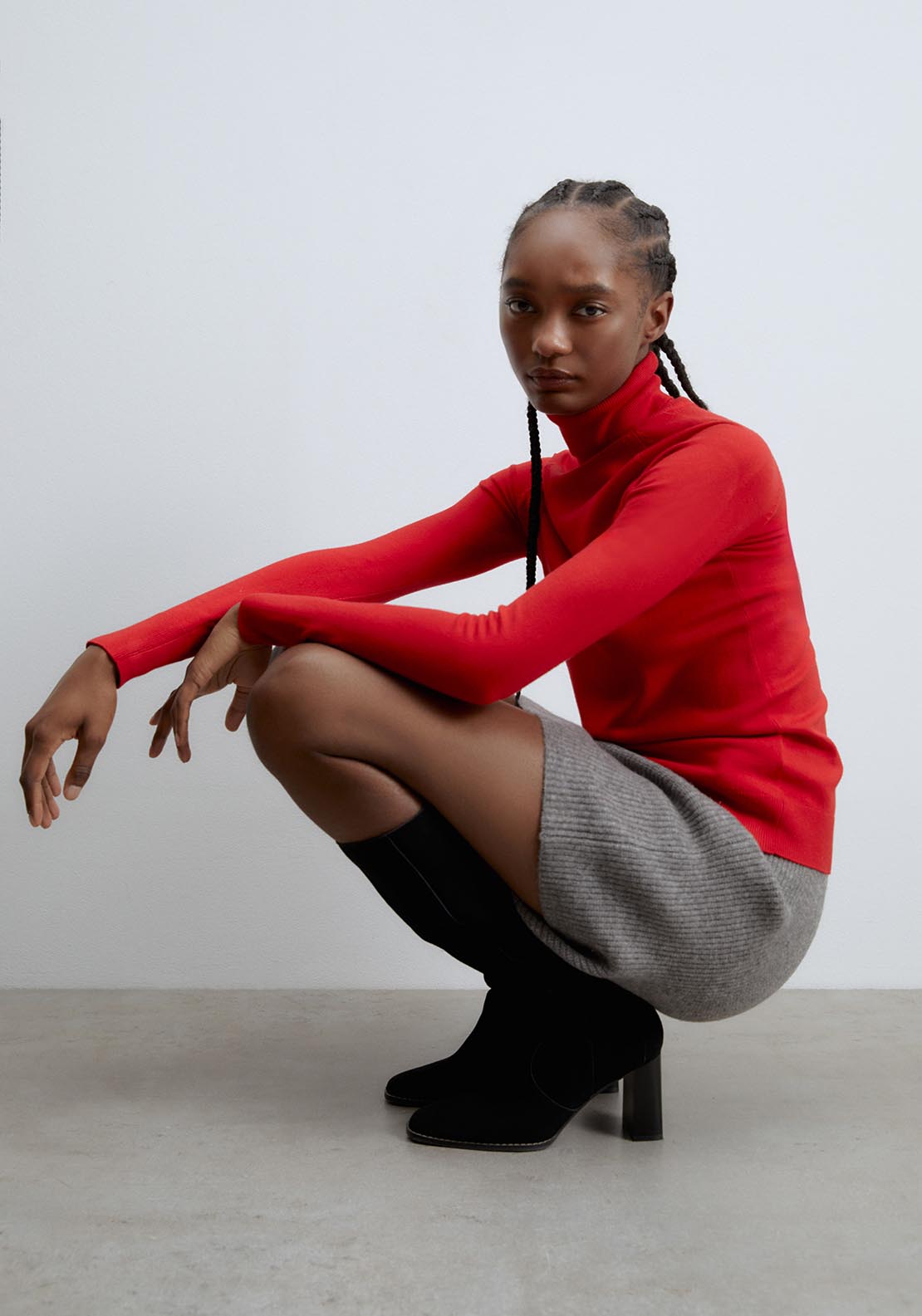 Sfera Basic high-neck top - Red 3 Shaws Department Stores