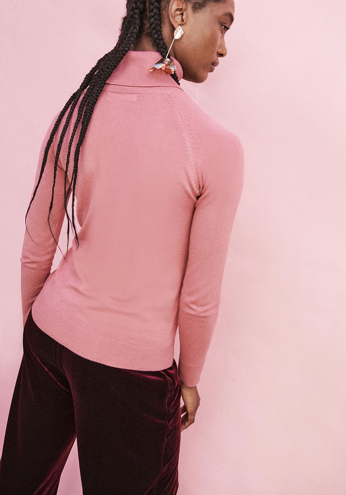 Sfera Basic high-neck top - Light Pink 3 Shaws Department Stores