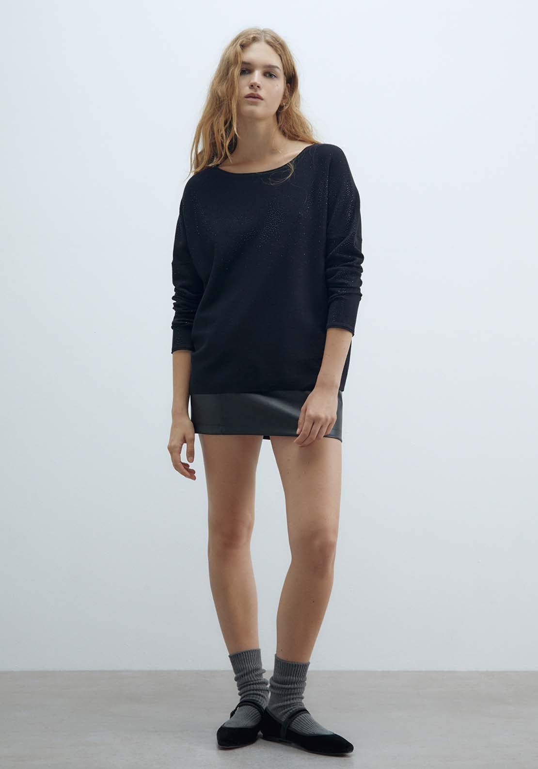 Sfera Diamanté Sweater - Black 5 Shaws Department Stores