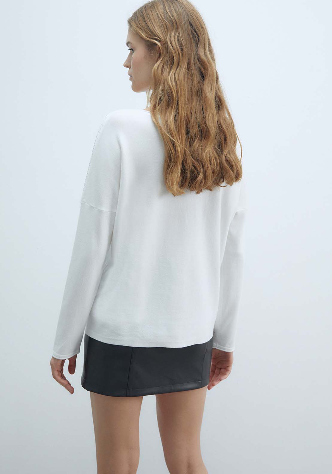 Sfera Diamanté Sweater - White 4 Shaws Department Stores