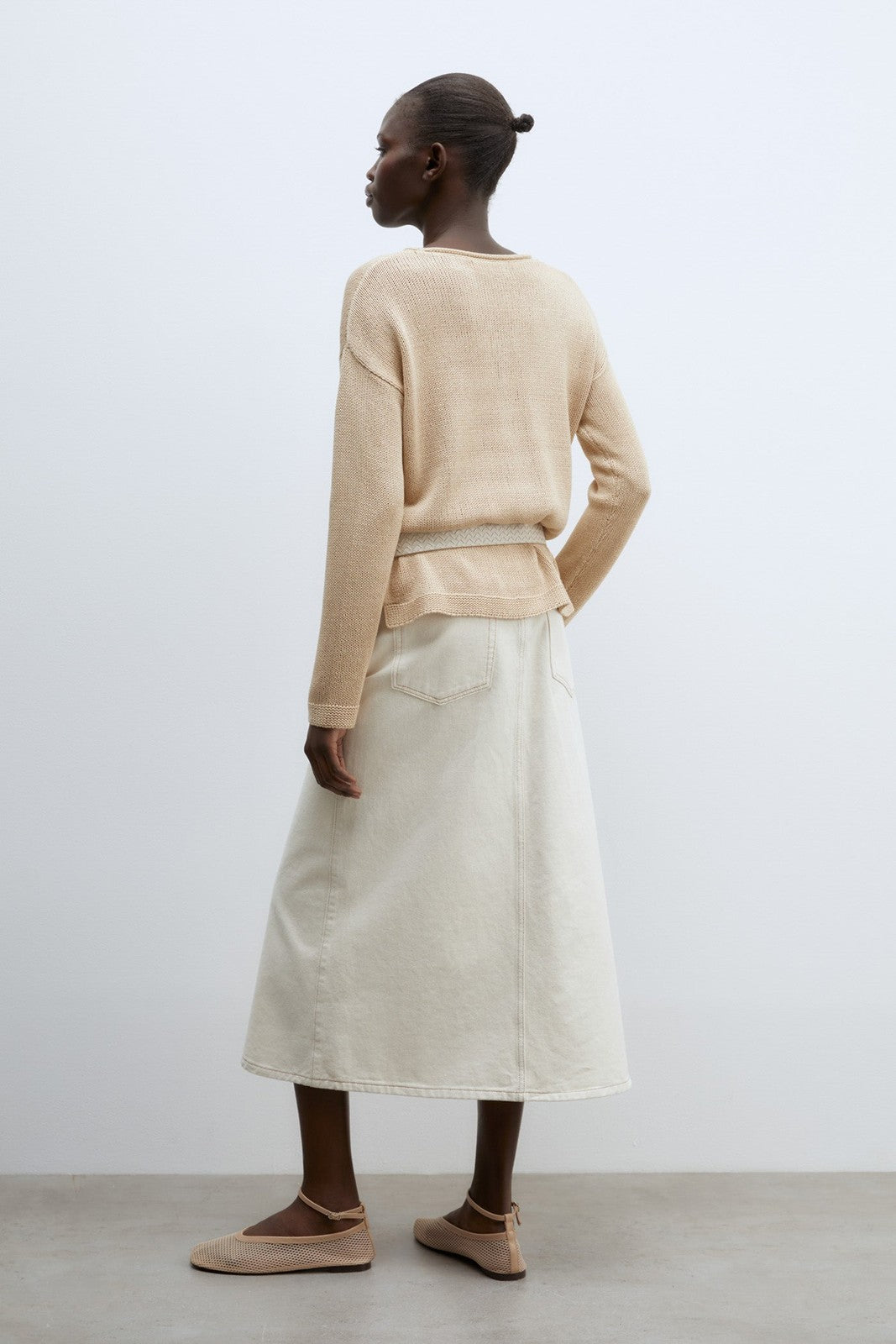 Sfera Trim detail plain sweater - Beige 5 Shaws Department Stores