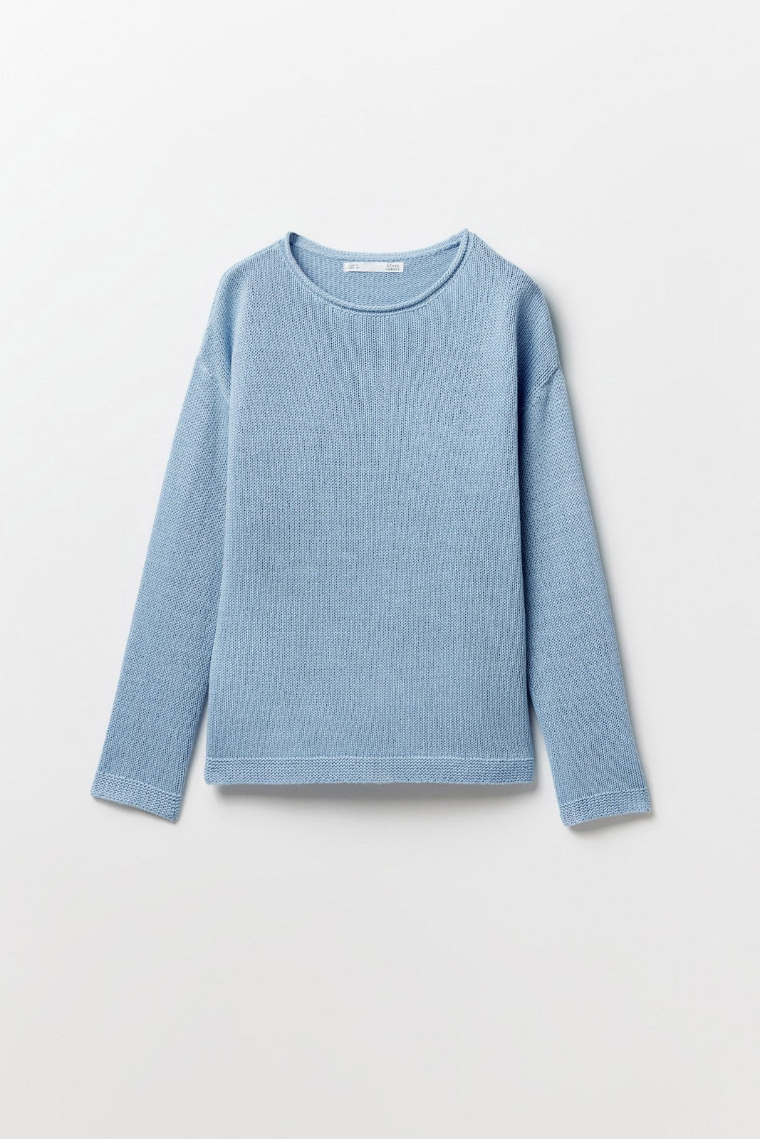 Sfera Trim detail plain sweater - Blue 7 Shaws Department Stores