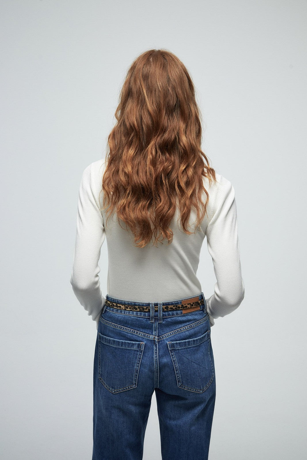 Perkins Collar Ribbed Sweater - White