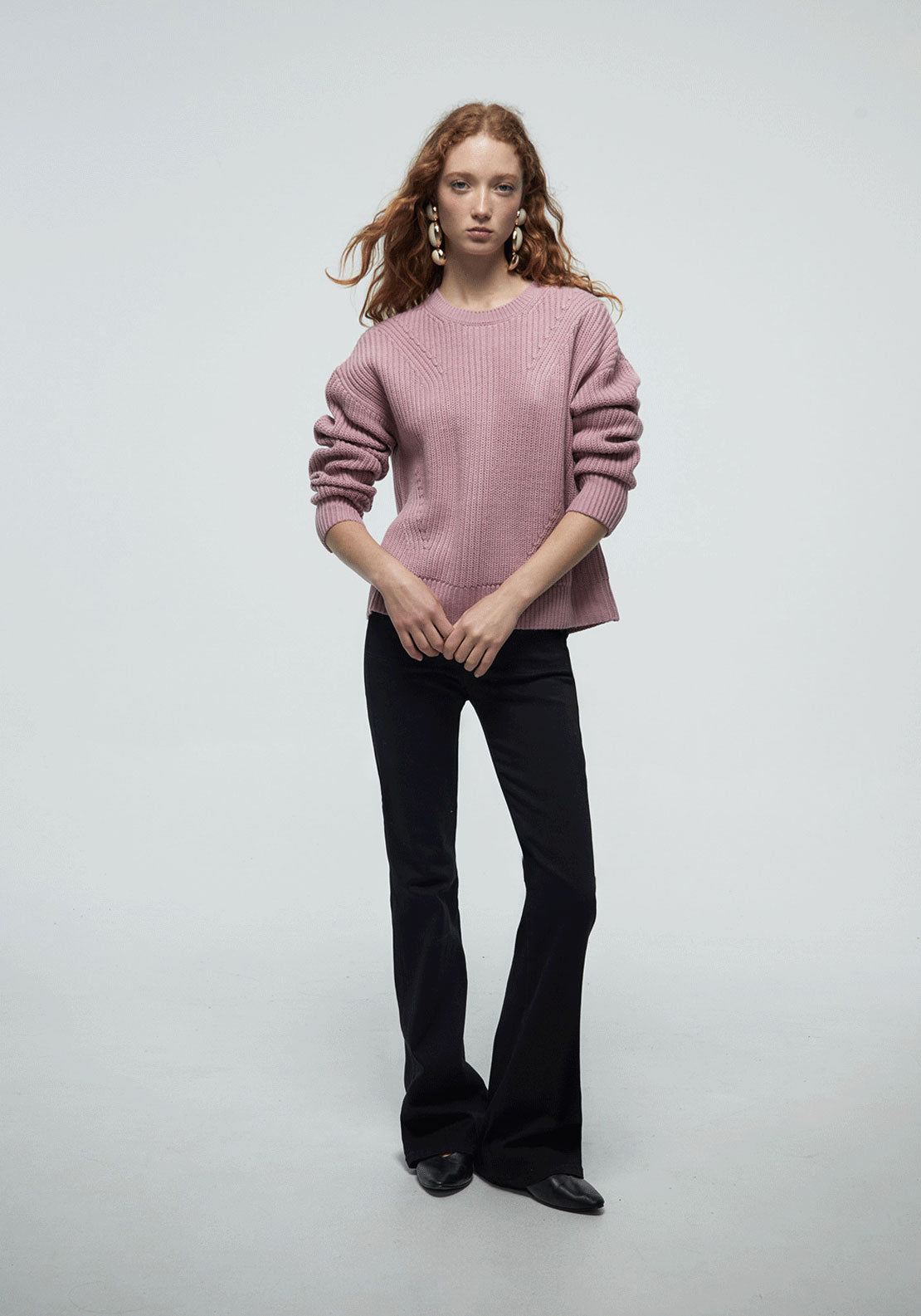 Structured Knit Sweater - Pink