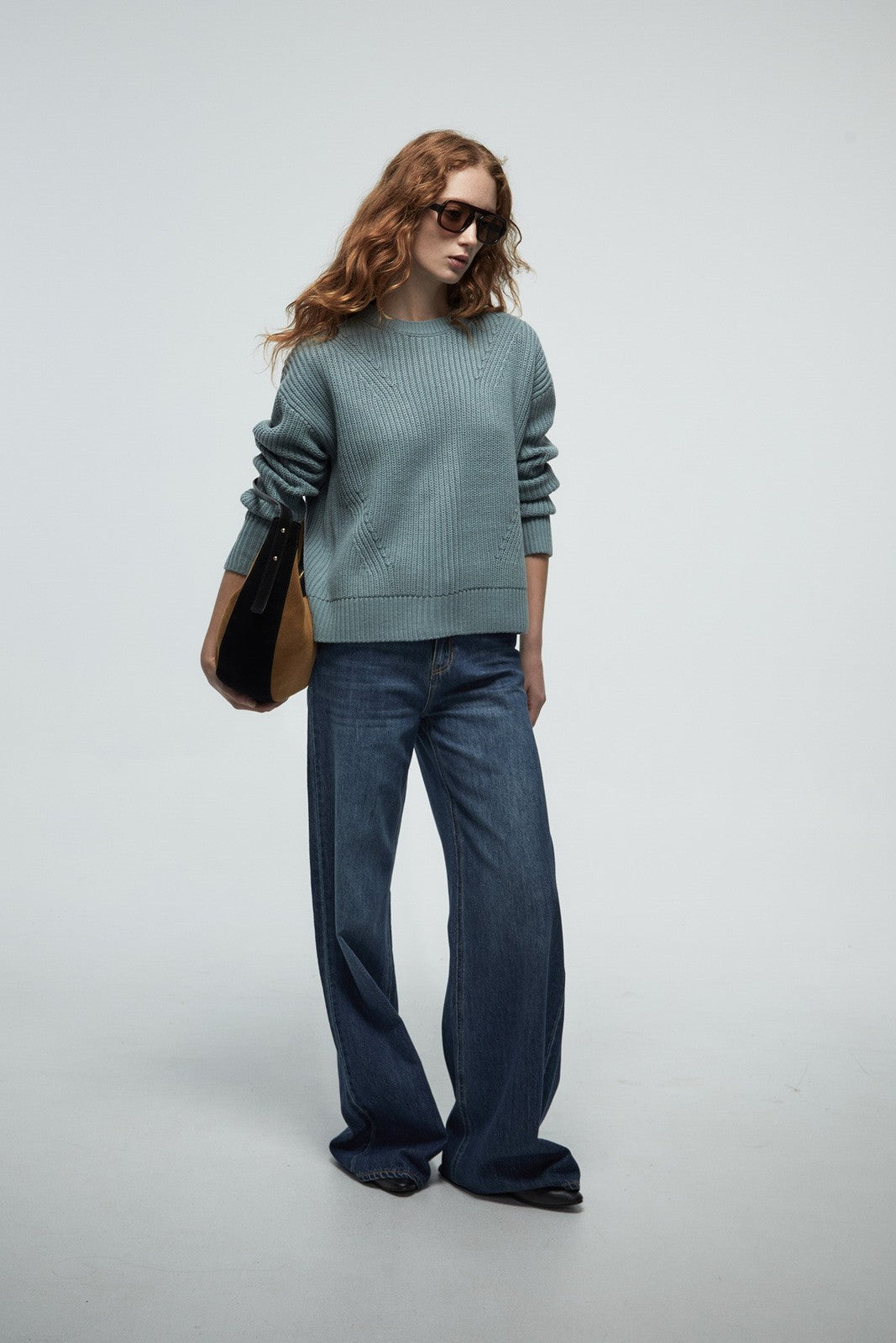 Structured Knit Sweater - Green
