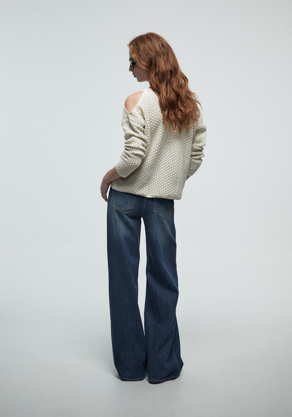 Sfera Cut Out Sweater - Cream 2 Shaws Department Stores