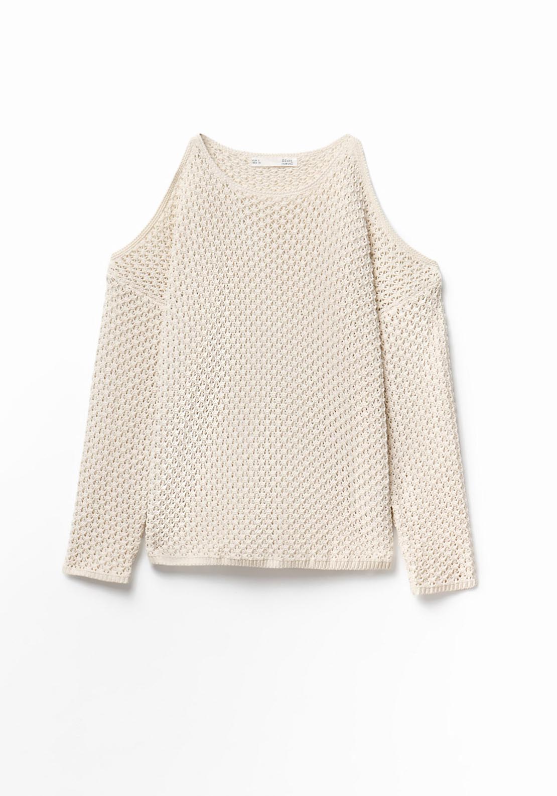 Sfera Cut Out Sweater - Cream 4 Shaws Department Stores
