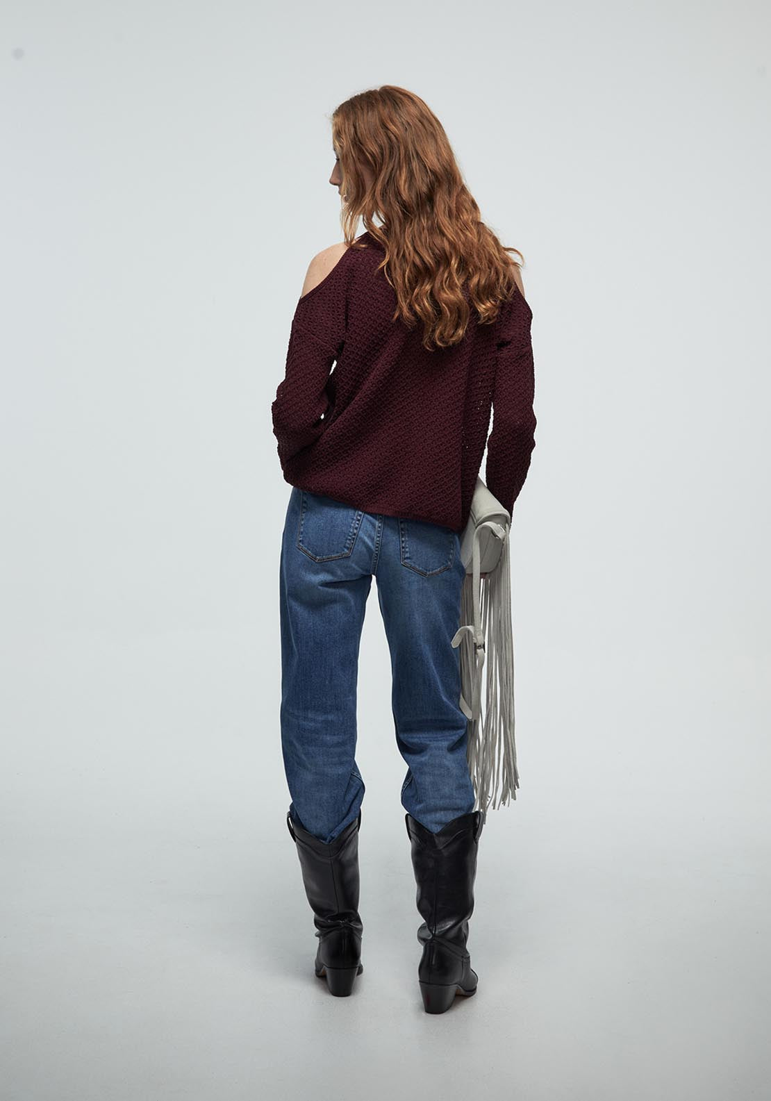Sfera Cut Out Sweater - Red 2 Shaws Department Stores
