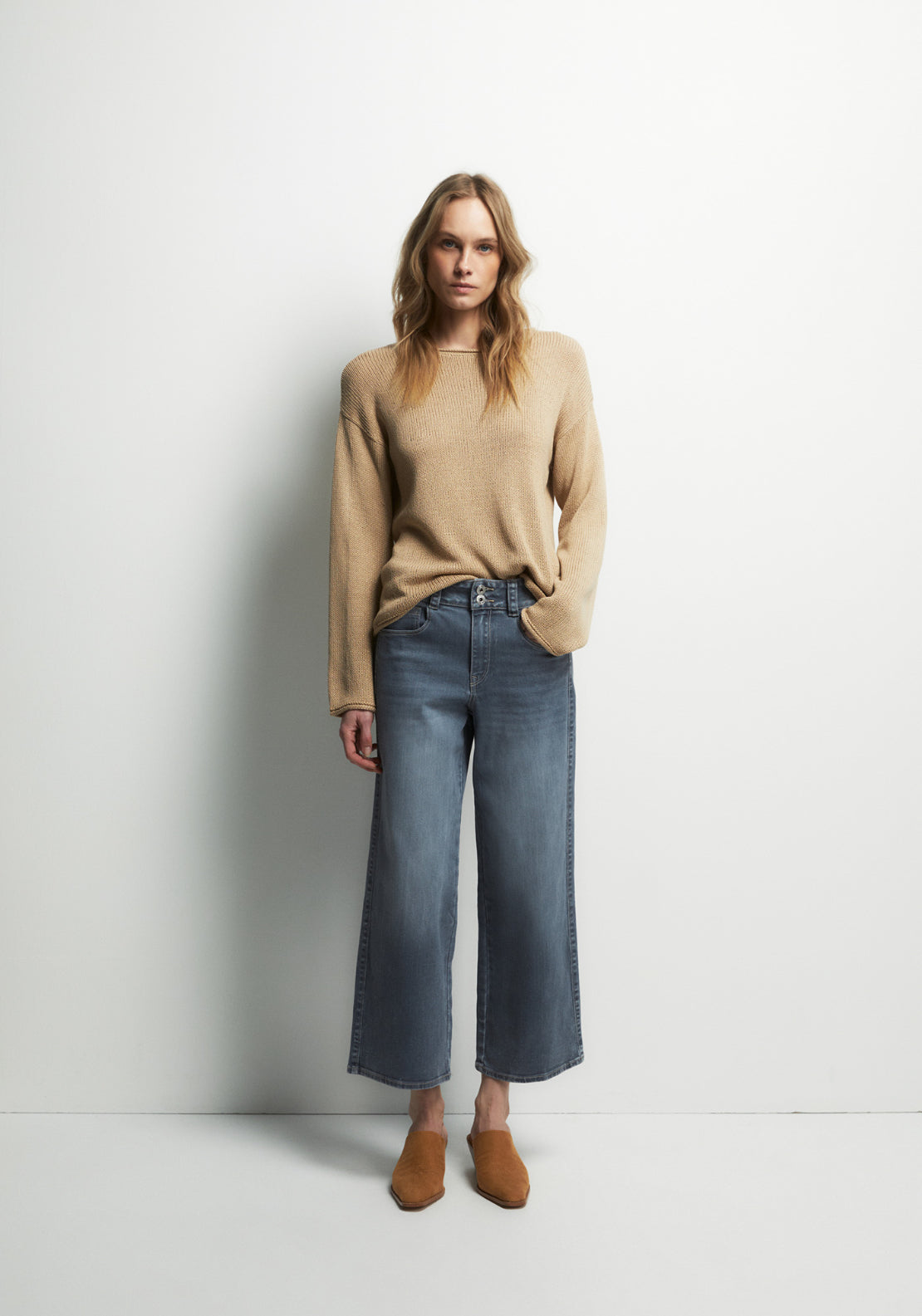 Ribbon Trim Knitwear - Beige